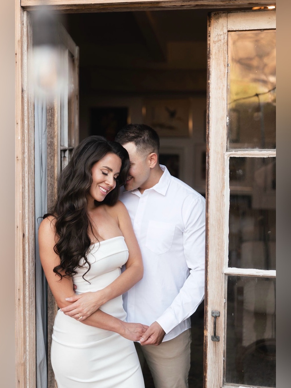 Strapless White Maxi Dress with Thigh Slit